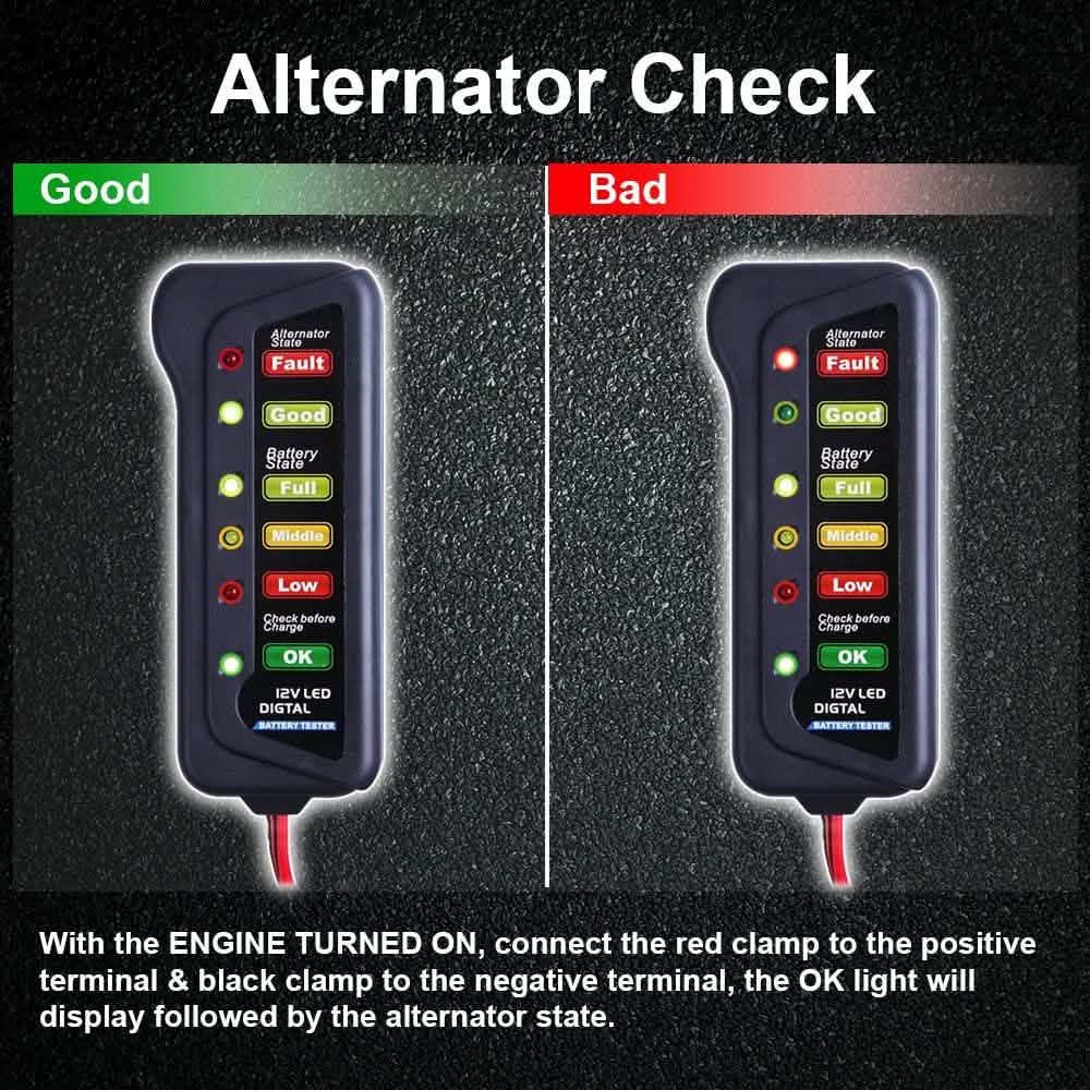12V Car Digital Battery/Alternator Tester 15 Amps