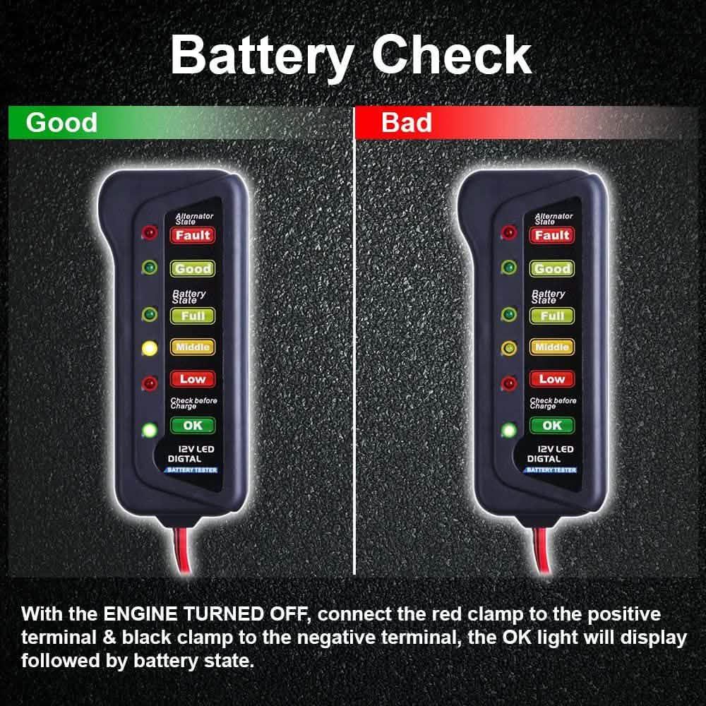 12V Car Digital Battery/Alternator Tester 15 Amps