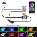 LED Car Interior Ambient Lights Kit - RGB Foot Strip Lighting with Remote & App Music Control