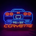 Blue Corvette Auto Car Motor Neon Signs Light